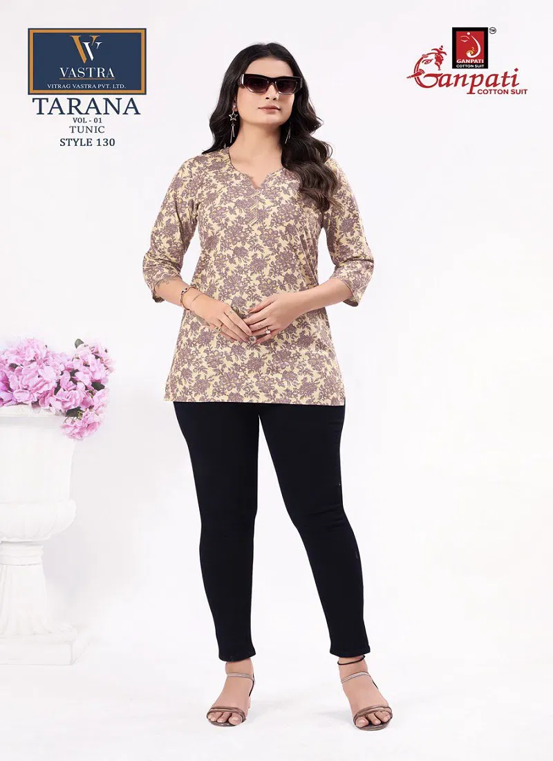 Ganpati Tarana Vol 1 Casual Wear Cotton Printed Short Tops Collection Catalog